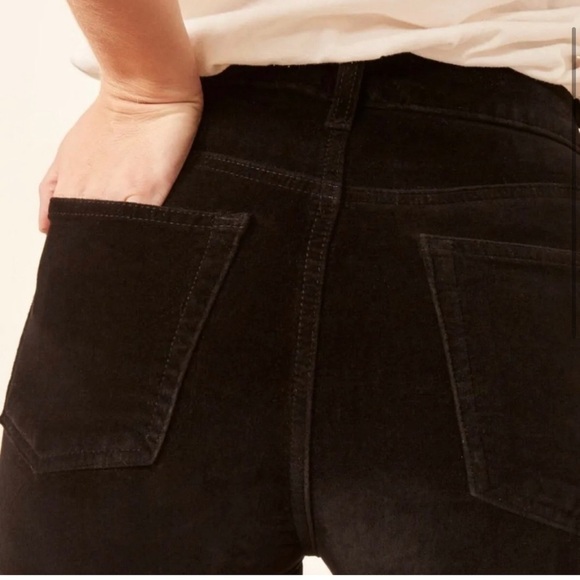 REFORMATION Velvet Rebecca Pant In Black - Picture 3 of 8